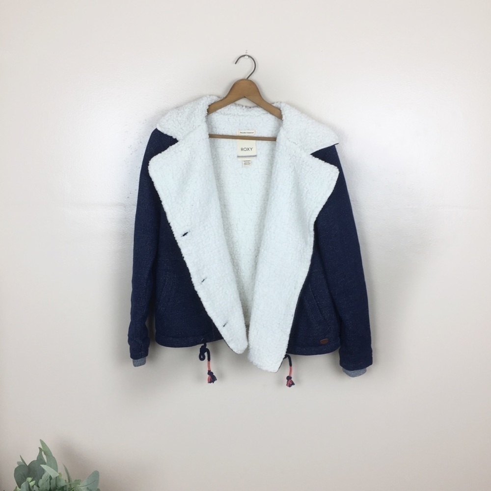 [Roxy] Sherpa Lined Double Buttoned Jacket Cozy - image 2